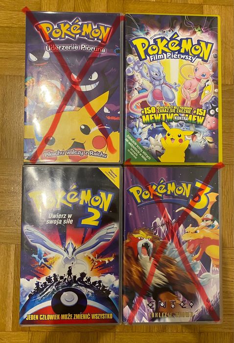 2 oryginalne kasety VHS z serii Pokemon w polskiej wersji językowej