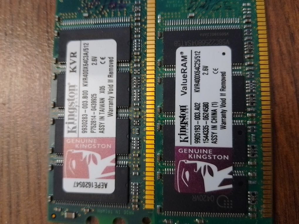 Pamięć RAM DDR Kingston KVR400X64,  512 MB 400 MHz, Zestaw 2 szt