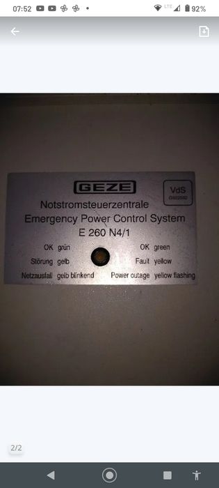 GEZE RWA Centrale zasilające E 260 N4/1