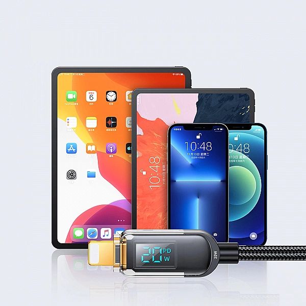 Joyroom kabel USB C - Lightning 20W z wyświetlaczem mocy ładowania 1,2
