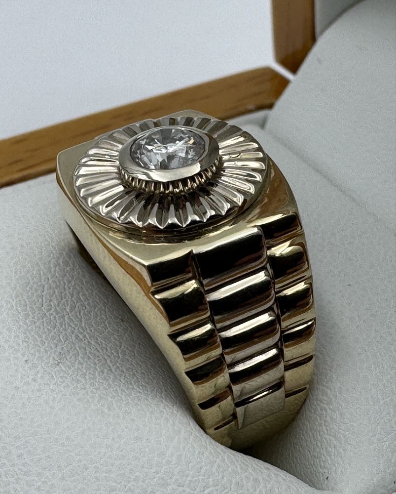 Złoty sygnet rolex diament 0,62 ct 585 7,92g r 22