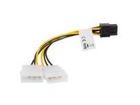 Adapter karty graficznej 2xMolex->PCIe 6pin Lanberg CA-HD6P-10CU-0015