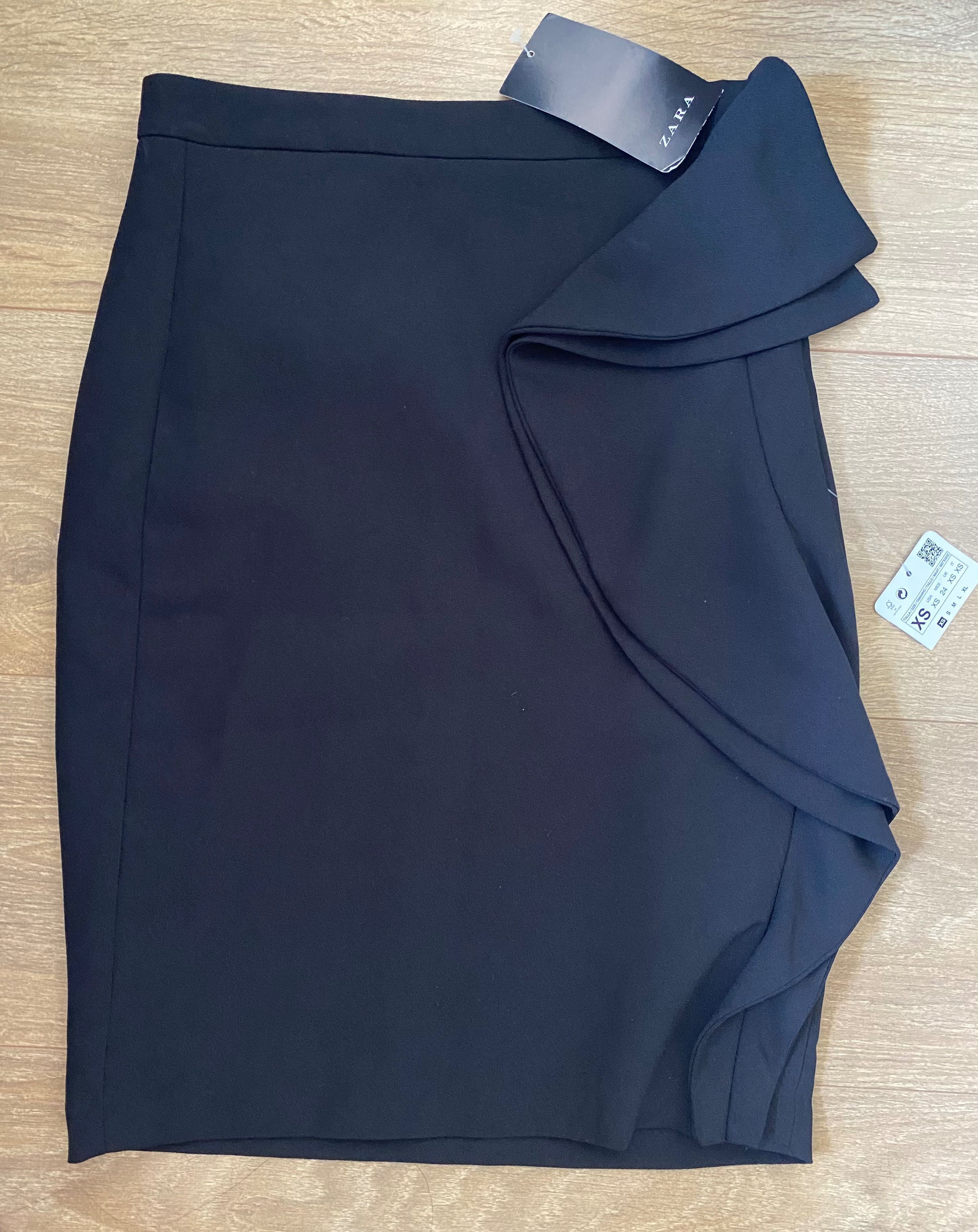 Czarna spódniczka Zara elegancka xs falbanka