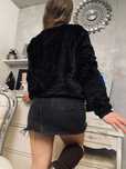 Bluza futerkowa czarna polarkowa fluffy milusia misiowa