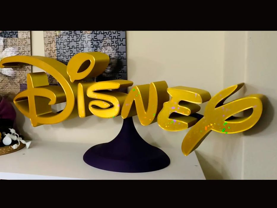 Placa Mágica Estilo Disney Flutuante Dourada