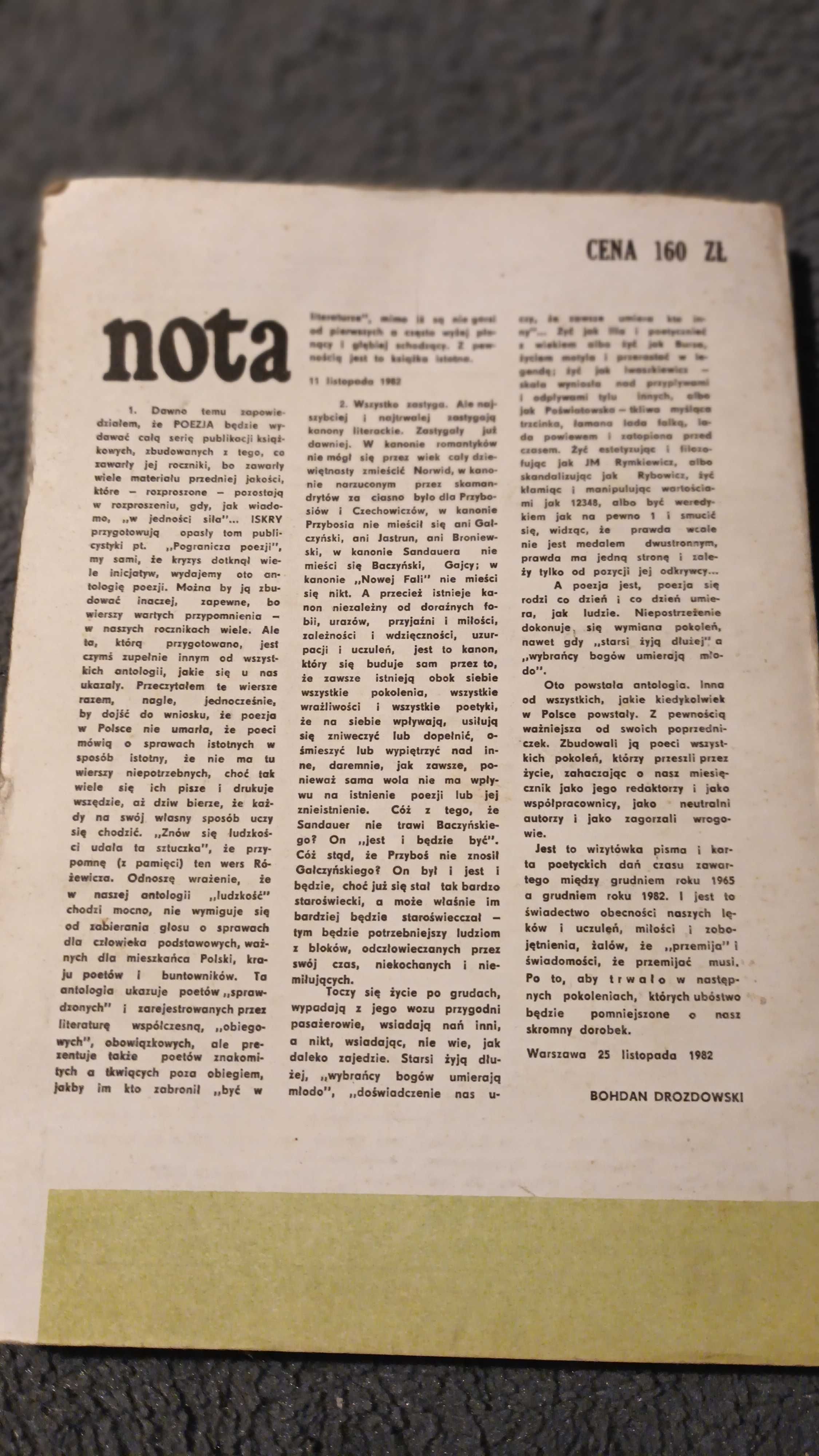 Poezja listopad-grudzień 1982