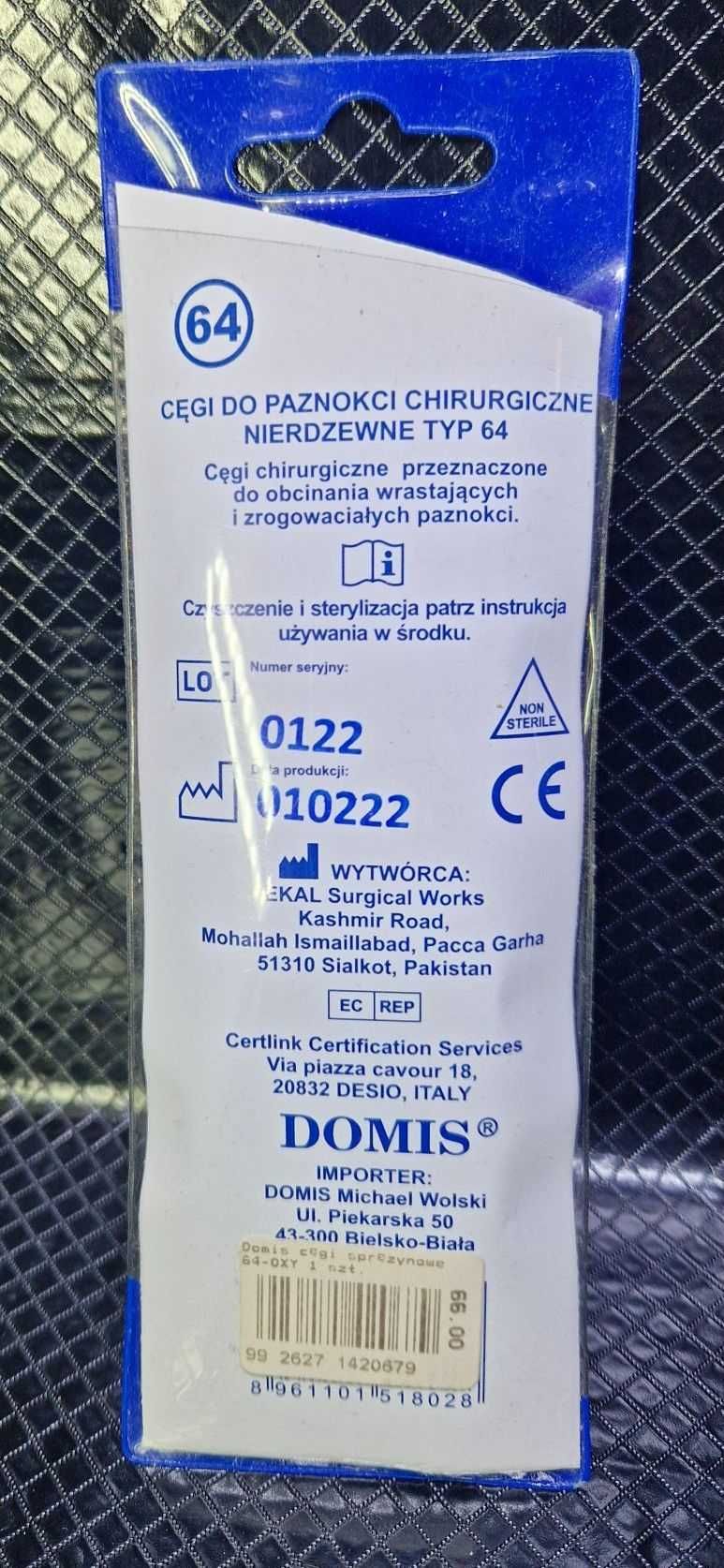 DOMIS - cęgi do paznokci sprężynowe, typ 64