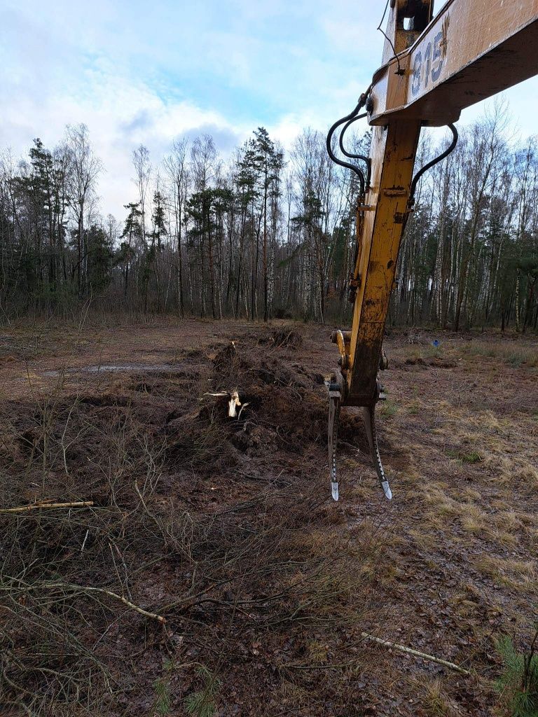 Wyrywanie korzeni, koparki 5-20t, usługi koparką, sprzętowe