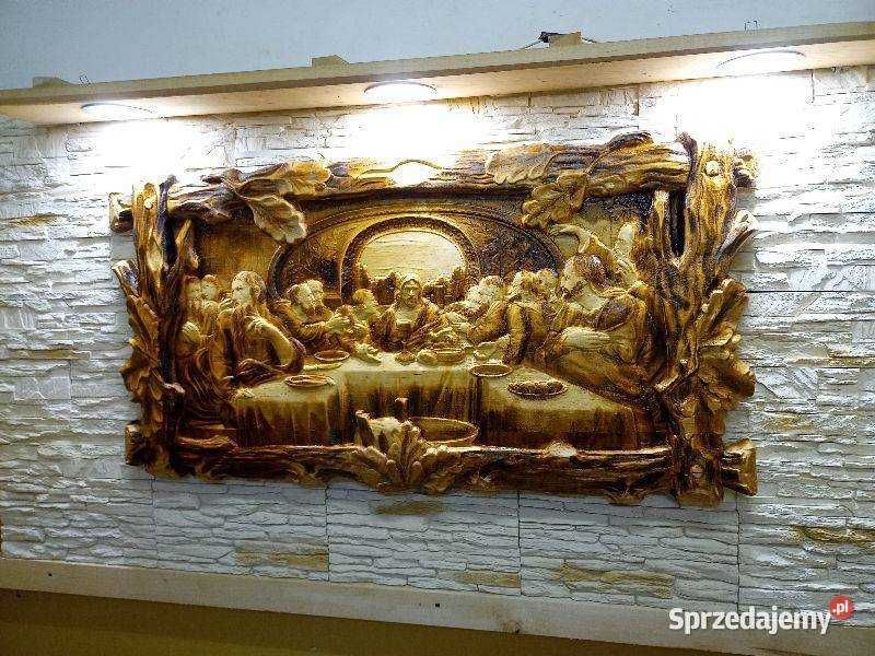 Ostatnia wieczerza-Plaskorzezba-Drewno