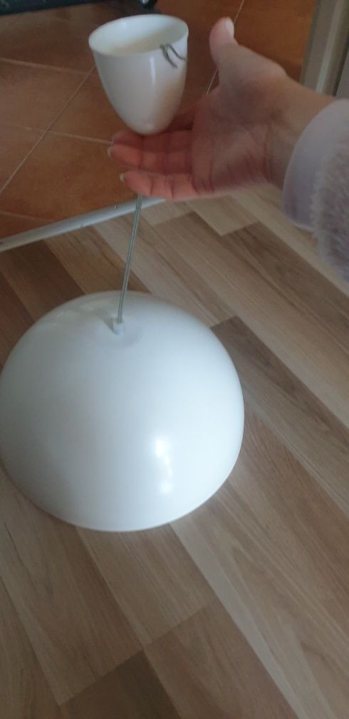 Lampa,klosz biala -seledyn