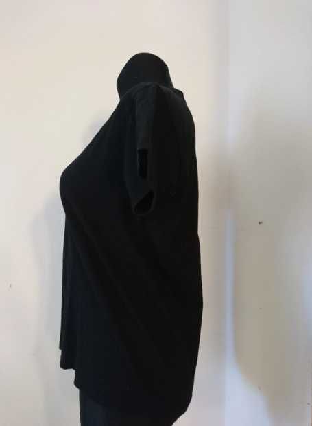 Czarna damska koszulka, tshirt z czerwonym napisem, r XS,
