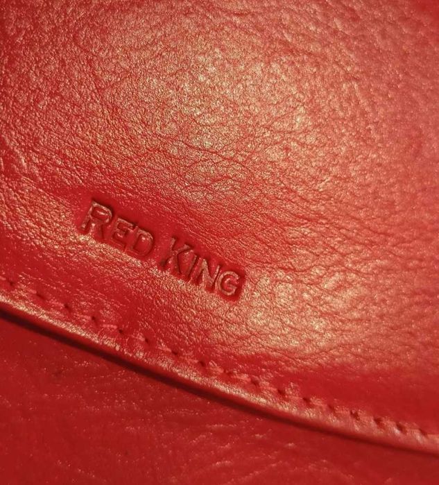 SKÓRA portfel damski czerwony Red King