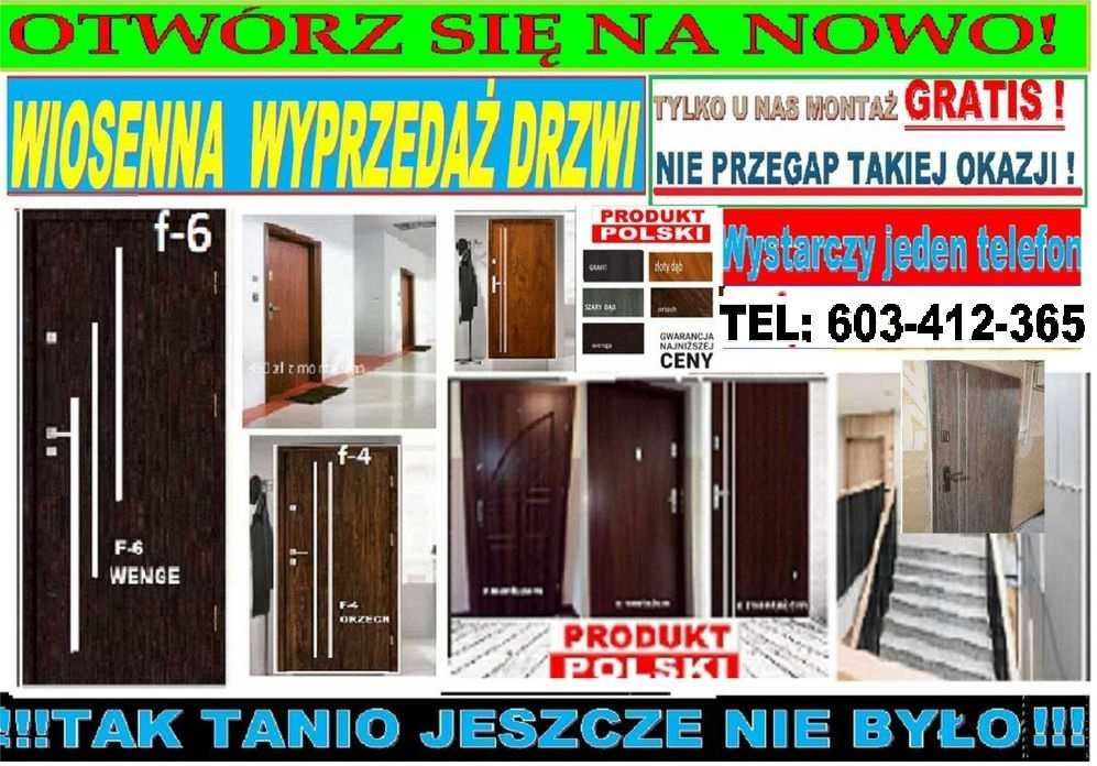 PROMOCJA drzwi zewnętrzne z MONTAŻEM, wejściowe-wewnątrzklatkowe