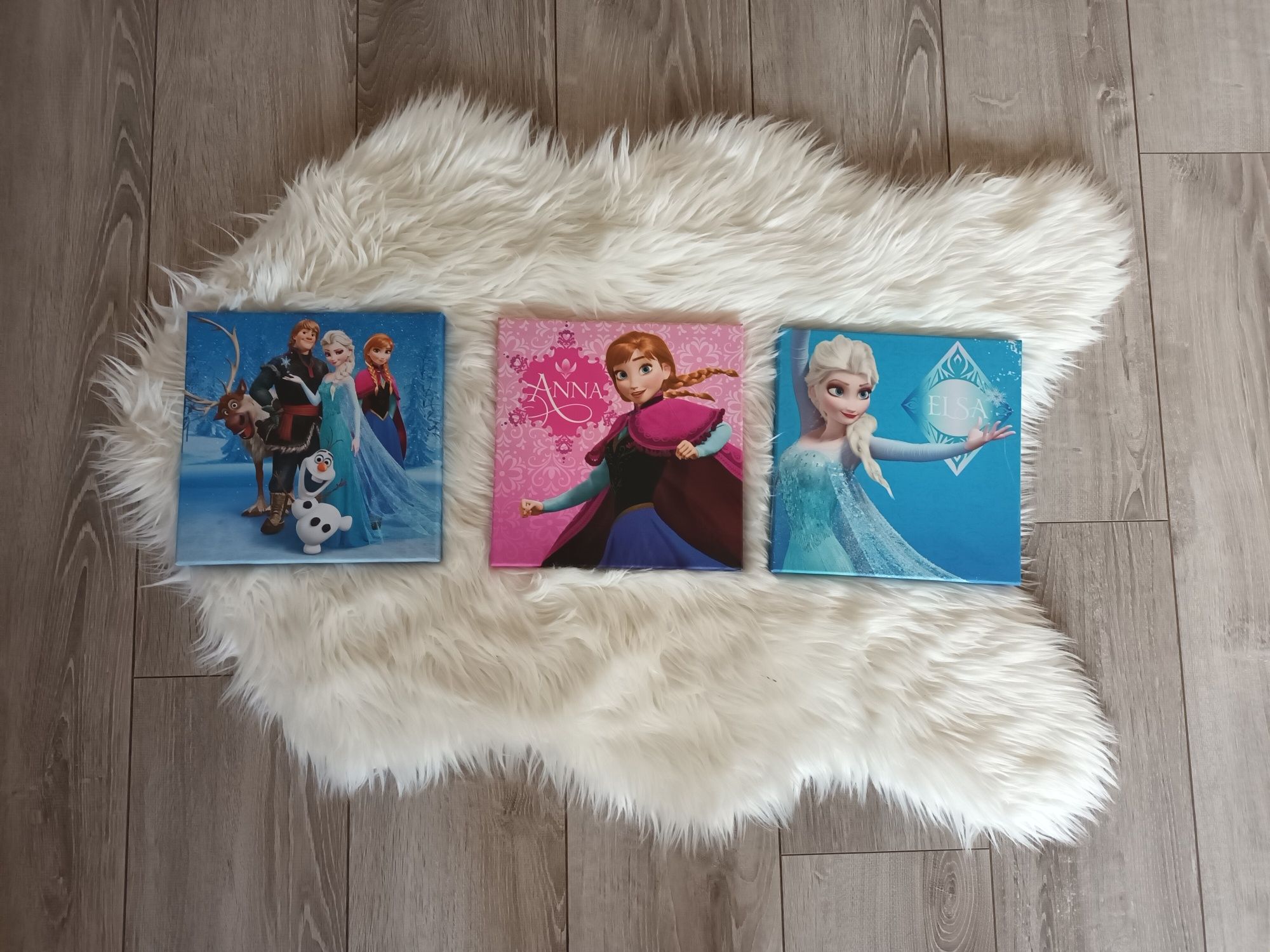 Obraz płotno 3 sztuki Disney frozen kraina lodu elsa anna