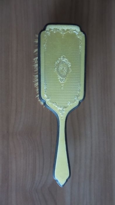 Conjunto de espelho e duas escovas em prata