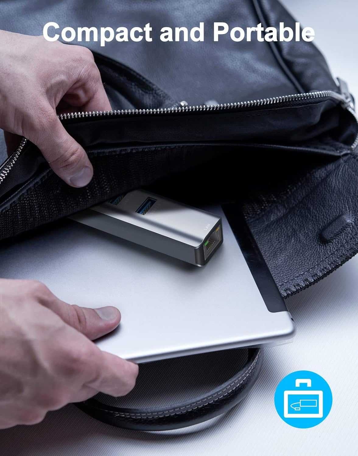 ABLEWE Hub USB-C 3x USB 3.0 RJ45 Gigabit karta sieciowa USB-C Adapter