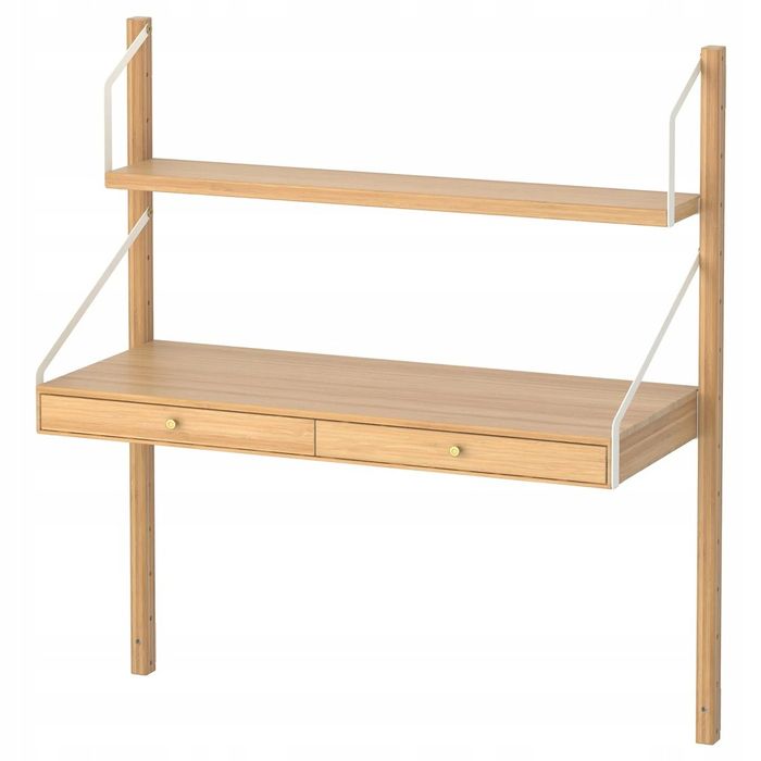 Biurko bambusowe ścienne regał Ikea SVALNÄS stan bardzo dobry