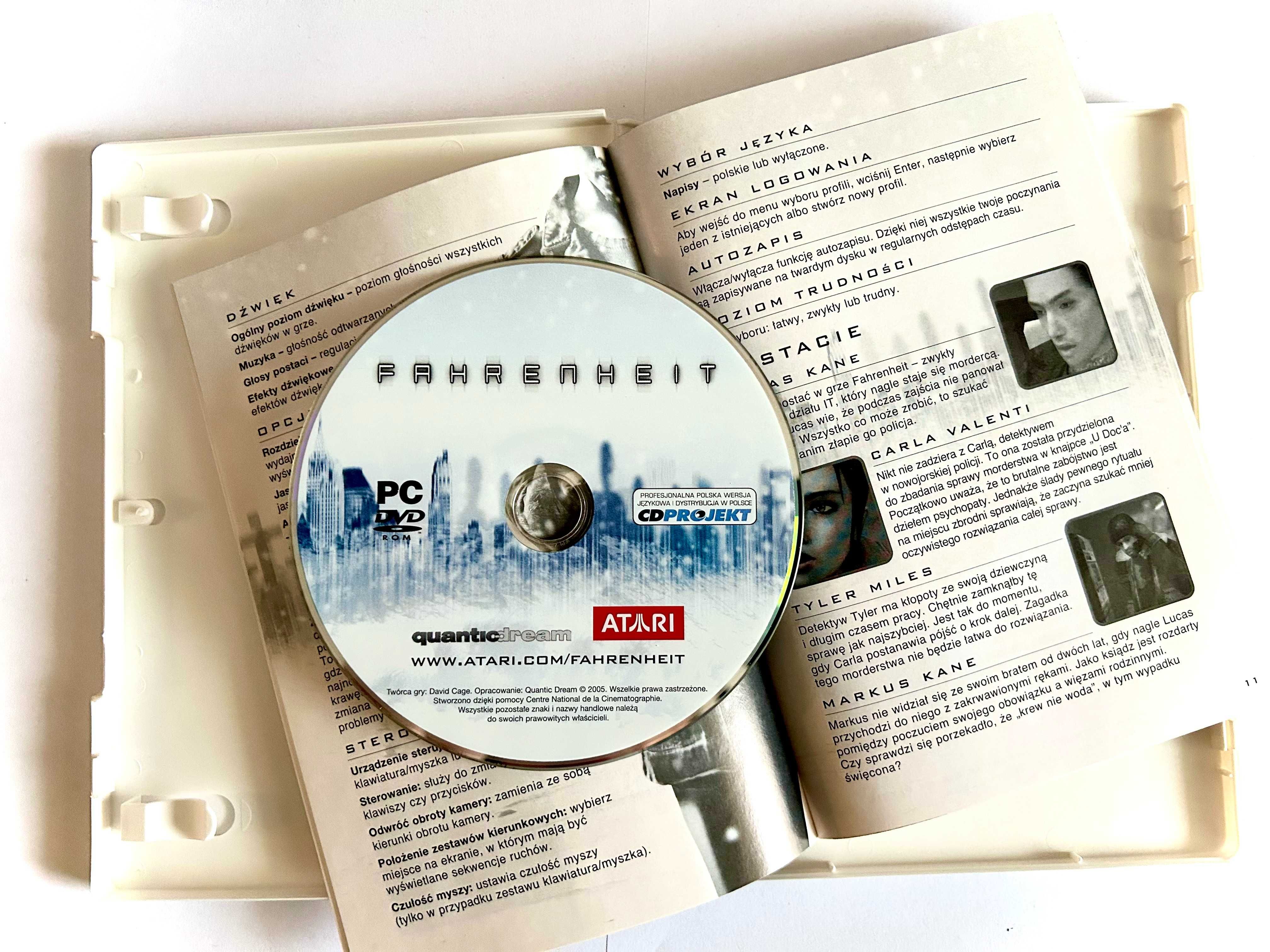 Fahrenheit  gra PC PL 6/6 BEZ RYS !!! 1xDVD-ROM PL