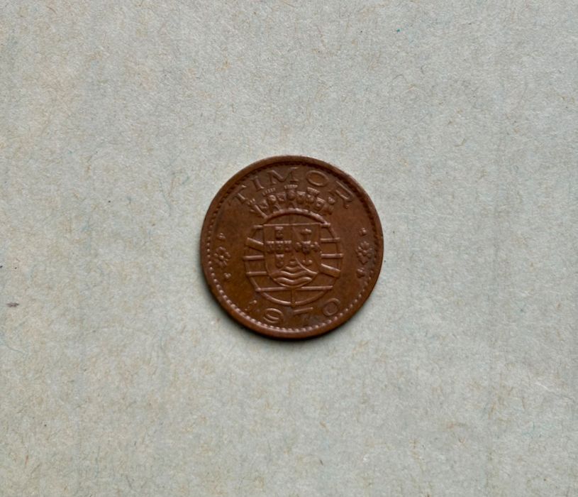 Moeda de 20 Vinte Centavos Colónia de Timor República Portuguesa 1970