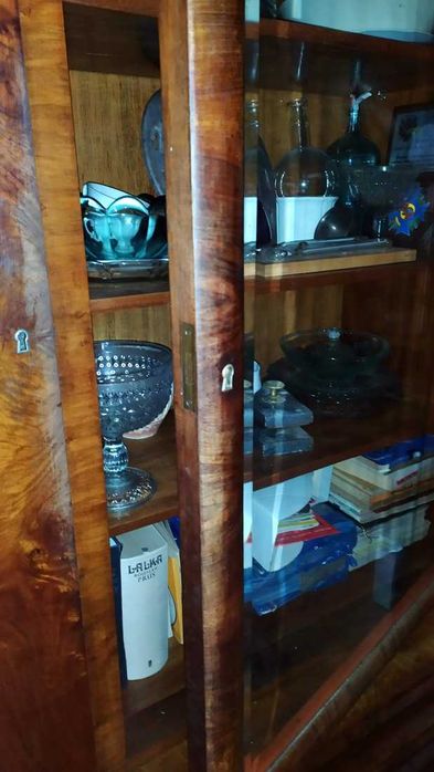 Przedwojenna biblioteczka (witryna) Art Deco - możliwa ZAMIANA!