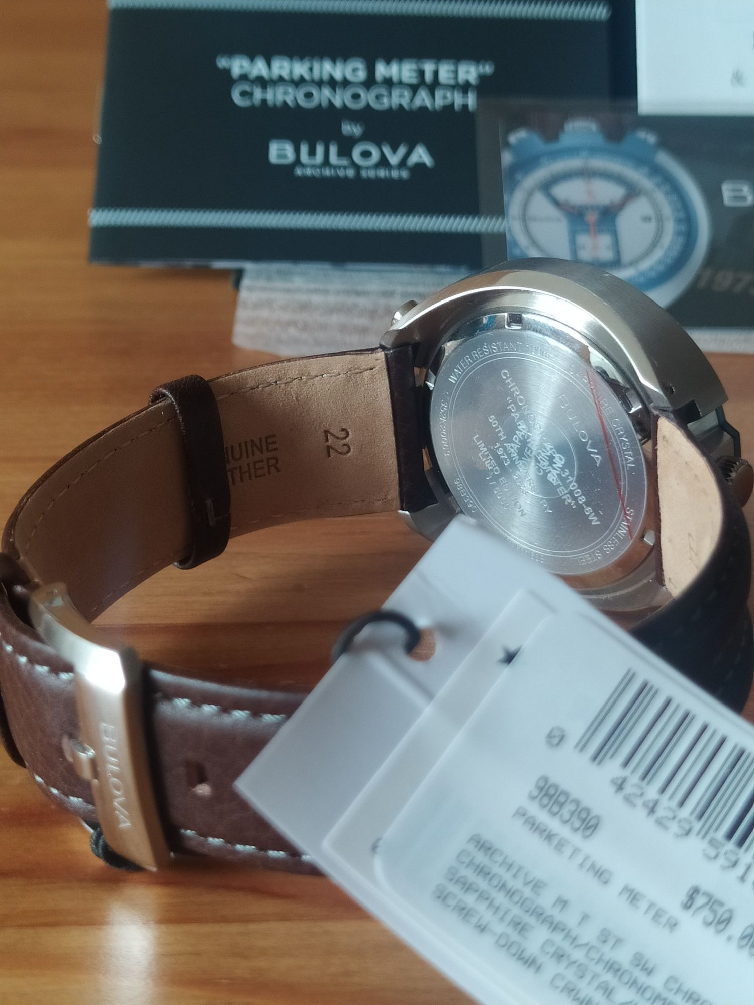 *NOVO* Bulova Chrono 98B390 Parking Meter edição limitada (Bullhead)