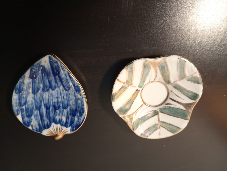 2 Pequenos pratos de porcelana decorativa vintage Portugal como novos!
