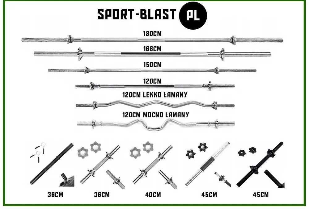 Sztanga hantle gryf prosty łamany ławeczka do ćwiczeń obciążenia BD