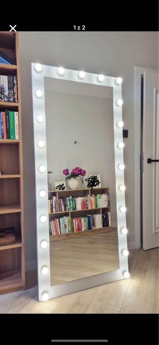 Lustro wizażowe LED 180x80 - profesjonalne, z żarówkami LUMENIX