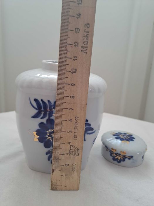 Чайниця, ємність для чаю, Київ, ЛФЗ, Полонне (з кобальтом), кераміка