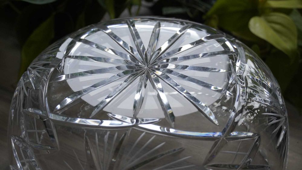 Masywna misa kryształowa duża PRL