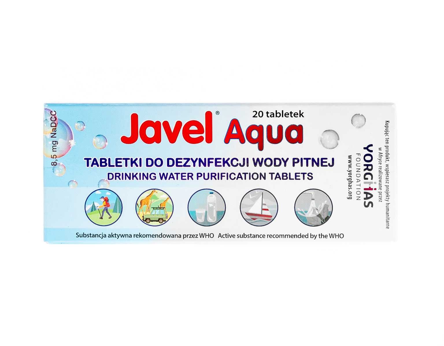 Tabletki Javel Aqua do uzdatniania wody-20 szt. Turystyka / Survival