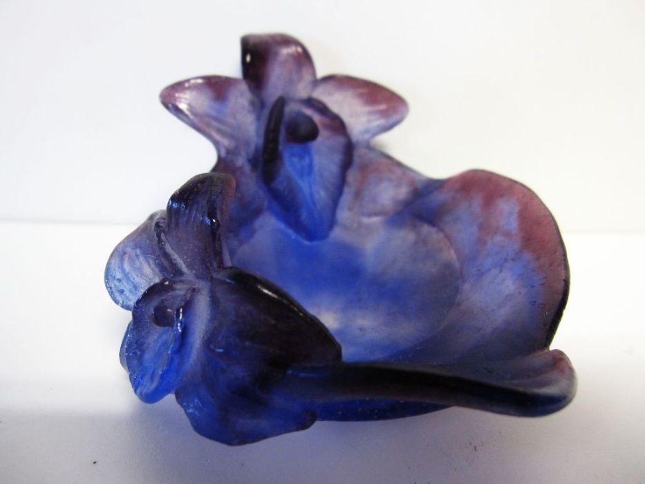 fantástica pequena taça Orquídea em pasta de vidro DAUM Nancy França