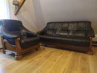 Meble skórzane fotel kanapa komplet wypoczynkowy