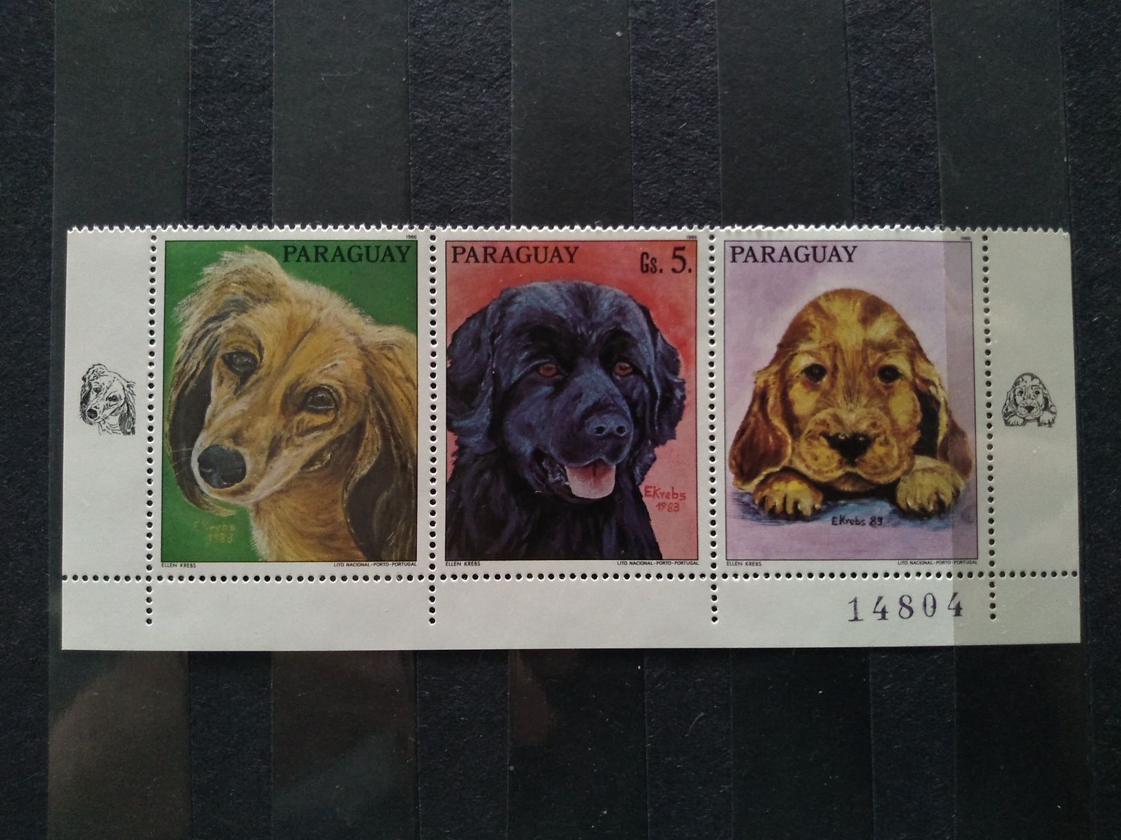 Znaczki Paragwaj 1986 fauna psy