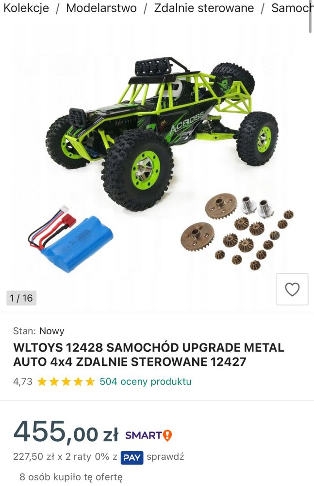 Wltoys 12427 - 50 km/h Szybki samochód RC 1/12 2.4G 4WD