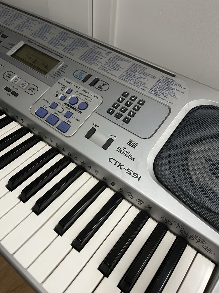 Cyfrowe Pianino Casio CTK-591 Keyboard Syntezator Dynamiczne Klawisze