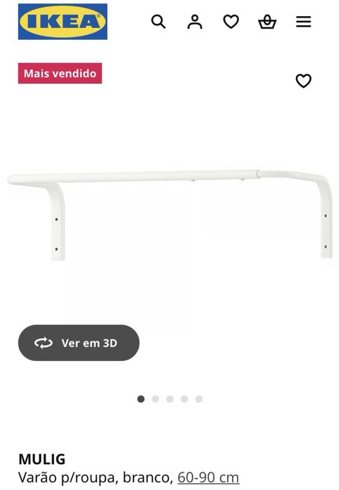 Varão para roupa Mulig-Ikea