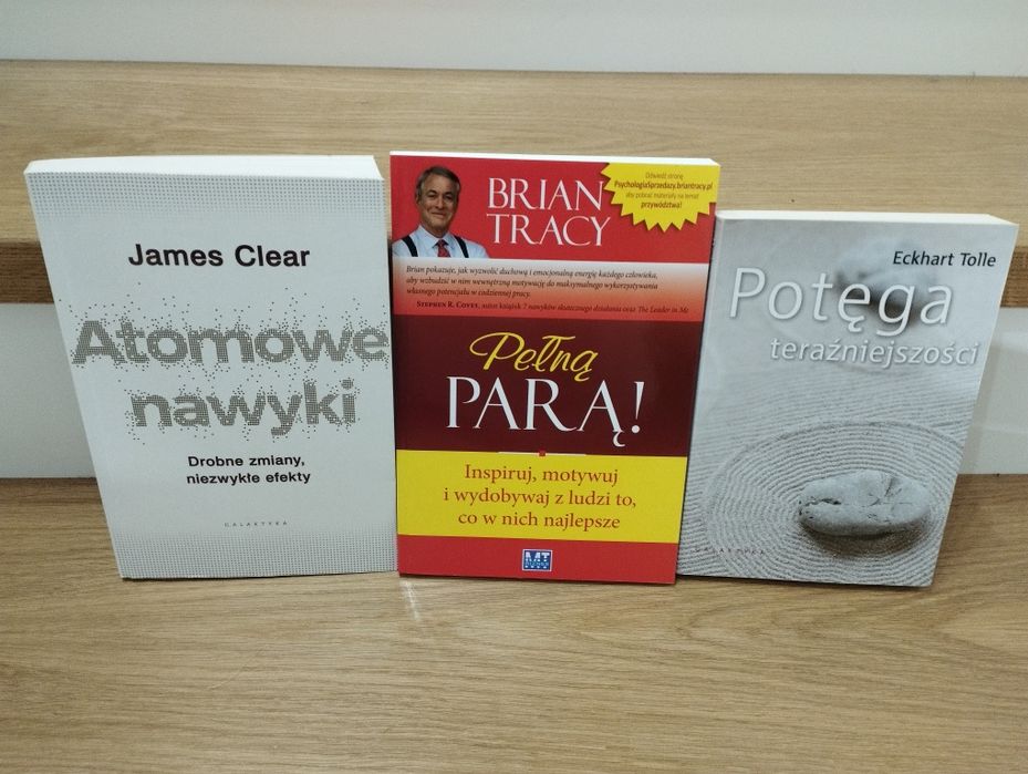 Zestaw 3 książek. Atomowe nawyki James Clear Brian Tracy Eckhart Tolle
