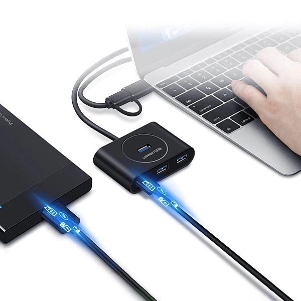 Ugreen wielofunkcyjny Hub Usb - 4 x Usb 3.0/1m biały (cr113)