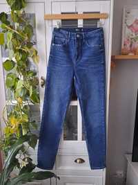 Granatowe jeansy skinny wysoki stan S Sinsay