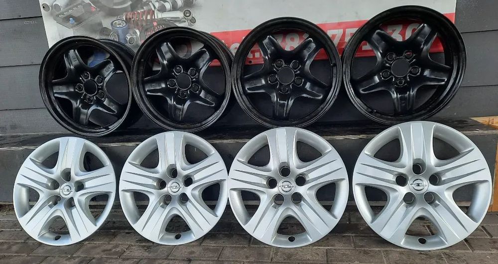 FELGI STALOWE STRUKTURALNE + KOŁPAKI 17&quot; 5x120 ET41 OPEL INSIGNIA