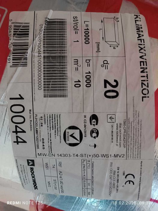 Wełna samoprzylepna ROCKWOOL KLIMAFIX 20 MM (10m2)