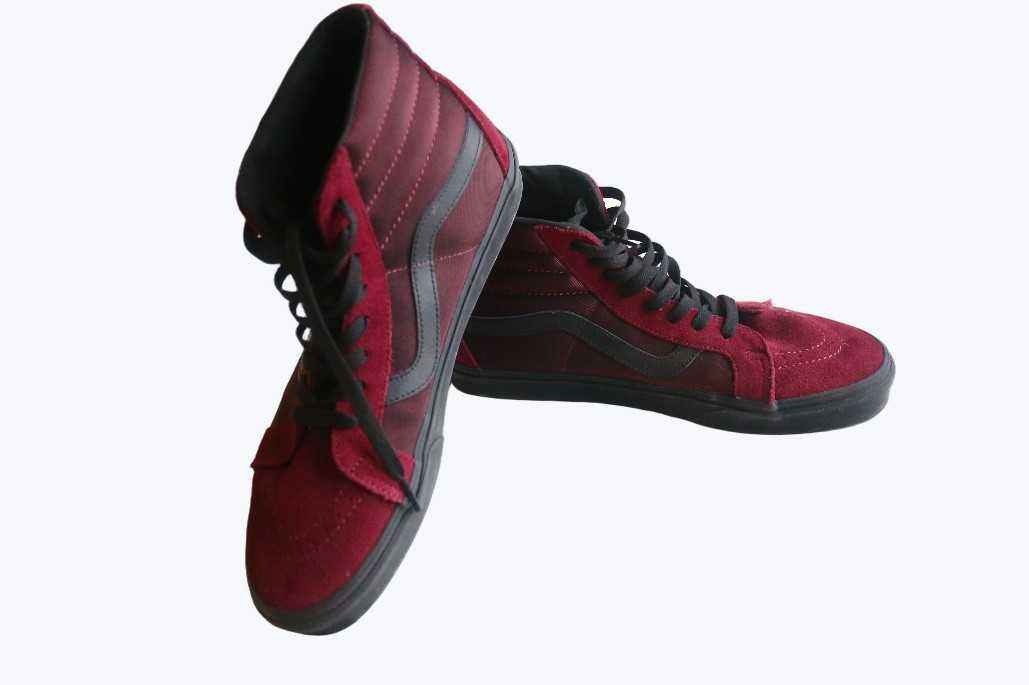 Buty Vans Sk8-hi wysokie bordowe zamsz unikat! r. 44