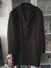 Nowy płaszcz męski zimowy wełna wełniany XXL jodełka ciemnoszary