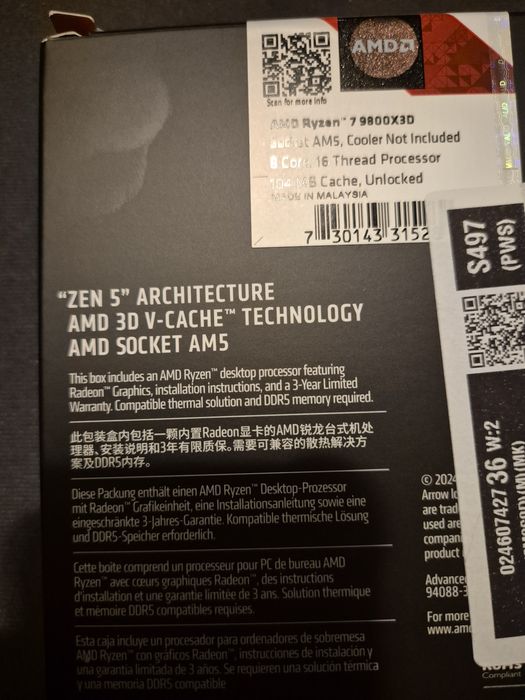 Procesor Ryzen 7 9800x3d