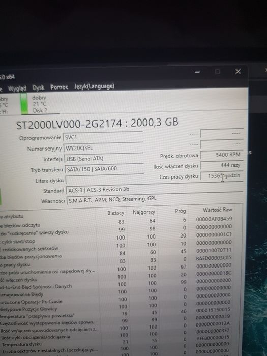 Dysk twardy HDD  2 TB 2,5' Seagate Skyhawk PC Laptop Xbox PS4 NAS