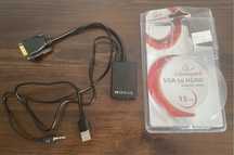 Konwerter VGA do HDMI 15 cm czarny