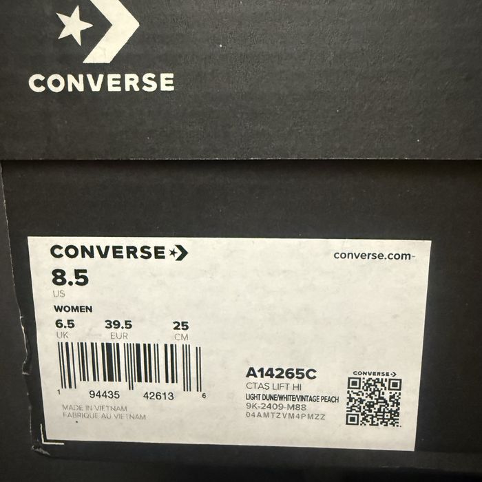 Кеды,кроссовки Converse на платформе Оригинал.Новые. Размер 39,5(8,5)