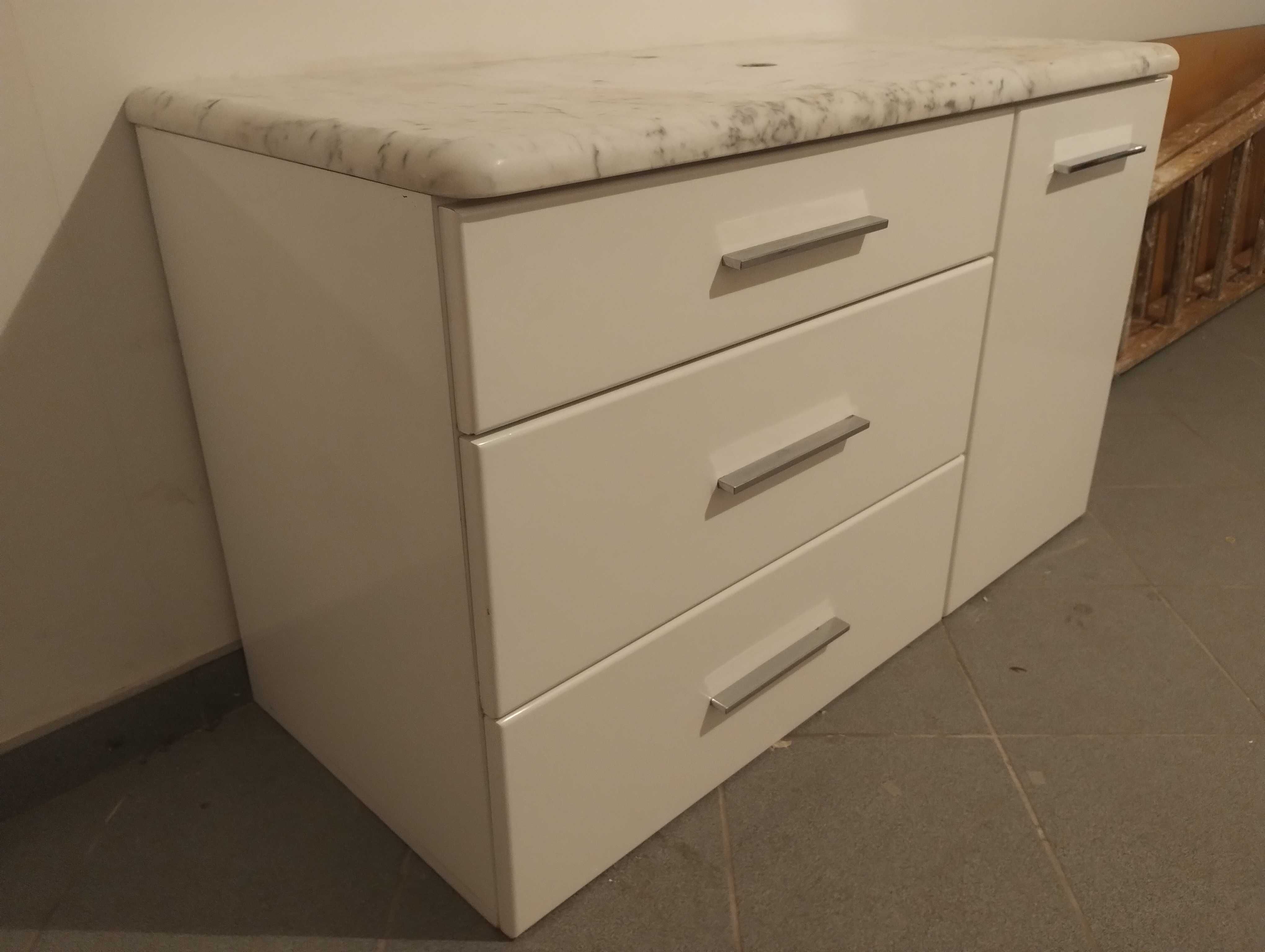 szafka umywalkowa 63x 109,5x49 cm opcja z marmurowym blatem 111x49x3cm