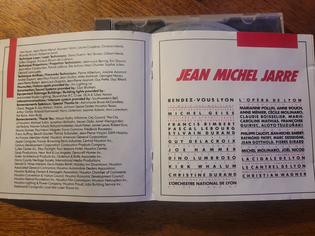 CD Jean Michel Jarre in Concert Houston Lyon 1987 Dreyfus